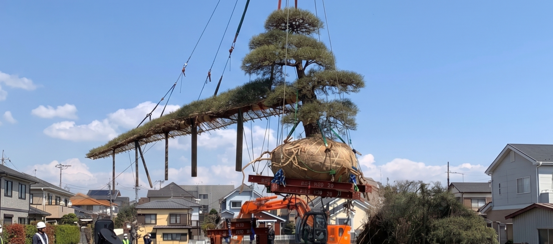 緑地植栽管理作業の様子